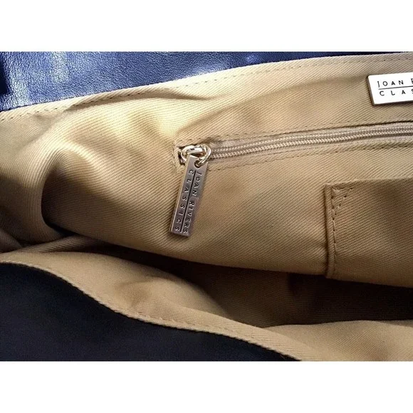 Joan Rivers Slouchy Black Faux Leather Woven Tote Shoulder Bag Gold Chain Strap - Picture 6 of 9